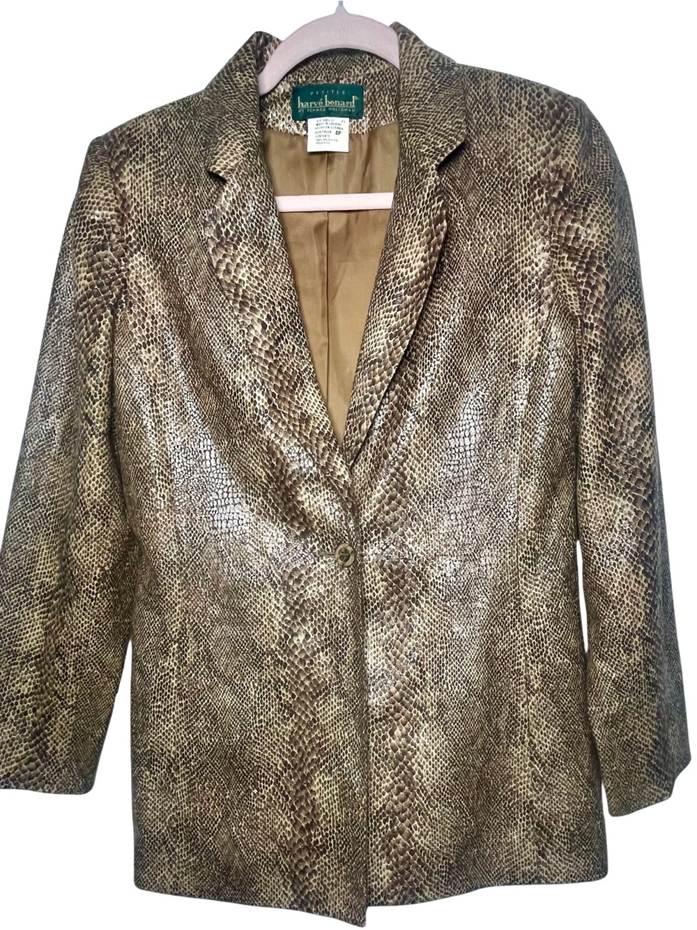 Vintage Harve Benard Women’s Small Snake Print Blazer